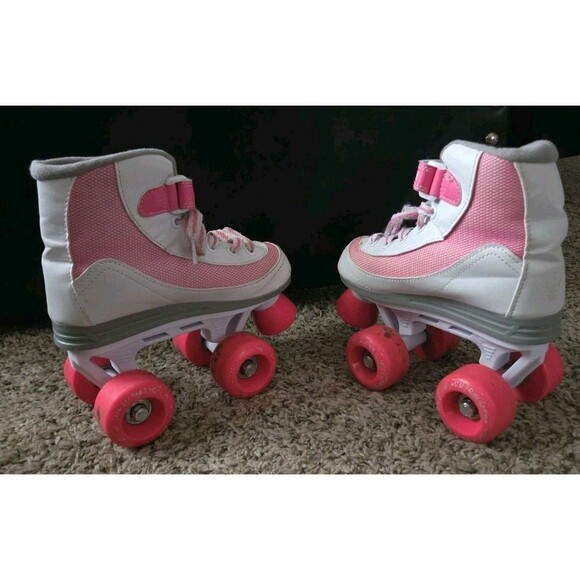 Roller Derby Firestar Roller Skates Youth Girl's Size 1 White Neon Pink With Box - Picture 12 of 16
